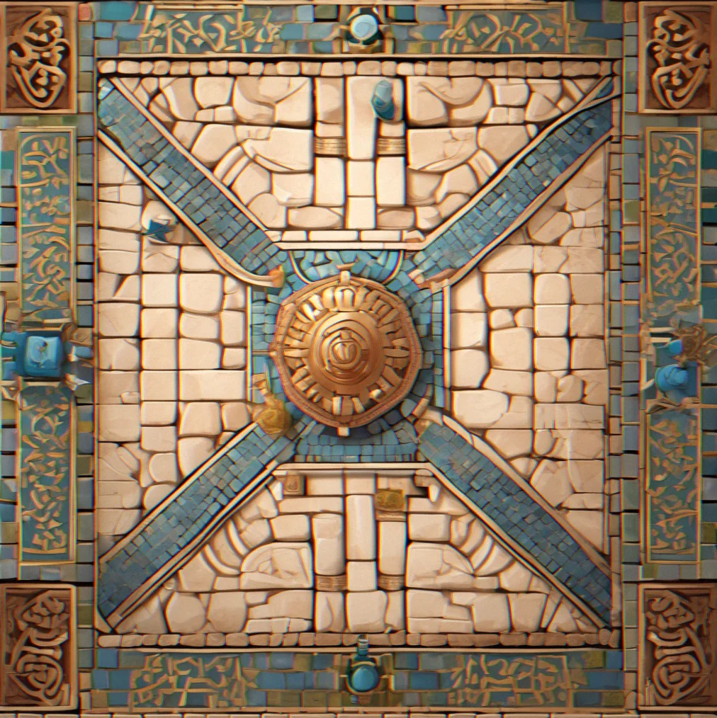 Overhead view of three different templle floor layouts with unique architectural details