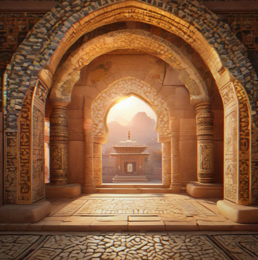 One of the stone tiles is spinning slowly in place, its surface carved with geometric patterns that need to align with the grid underneath